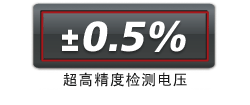 超高精度(±0.5％)的检测电压