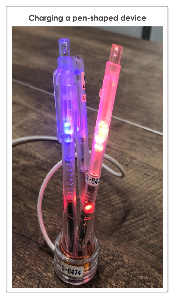 Demonstration device of ABLIC's wireless power transfer: Pen-shaped device