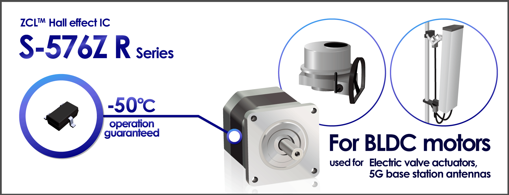 Extended operation temperature range, High-withstand voltage, High-speed, ZCL Hall effect IC