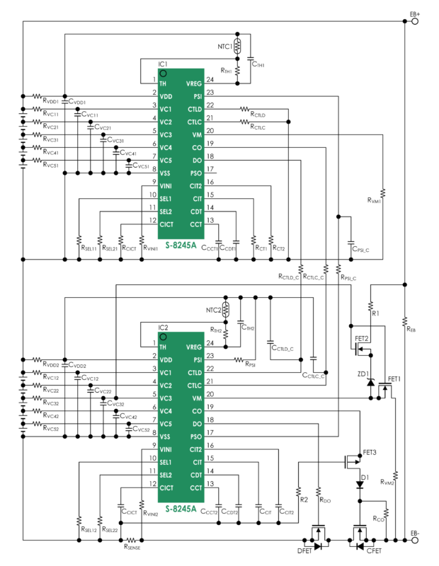 S-8245A Series (10-serial cell, integrated charge and discharge path)