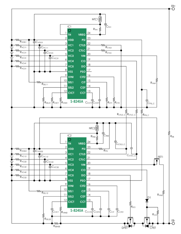 S-8245A Series (6-serial cell, integrated charge and discharge path)