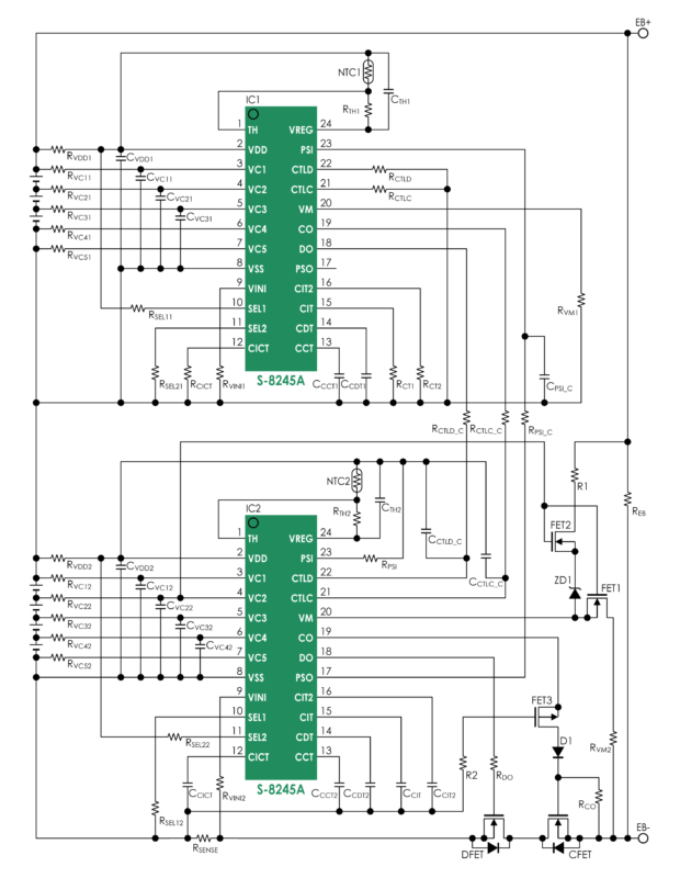 S-8245A Series (7-serial cell, integrated charge and discharge path)