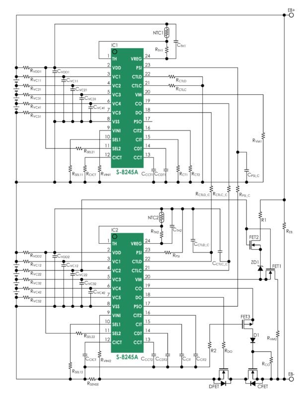 S-8245A Series (8-serial cell, integrated charge and discharge path)