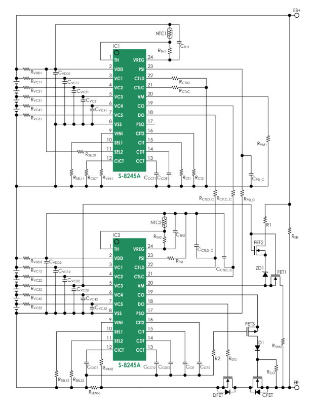 S-8245A Series (9-serial cell, integrated charge and discharge path)