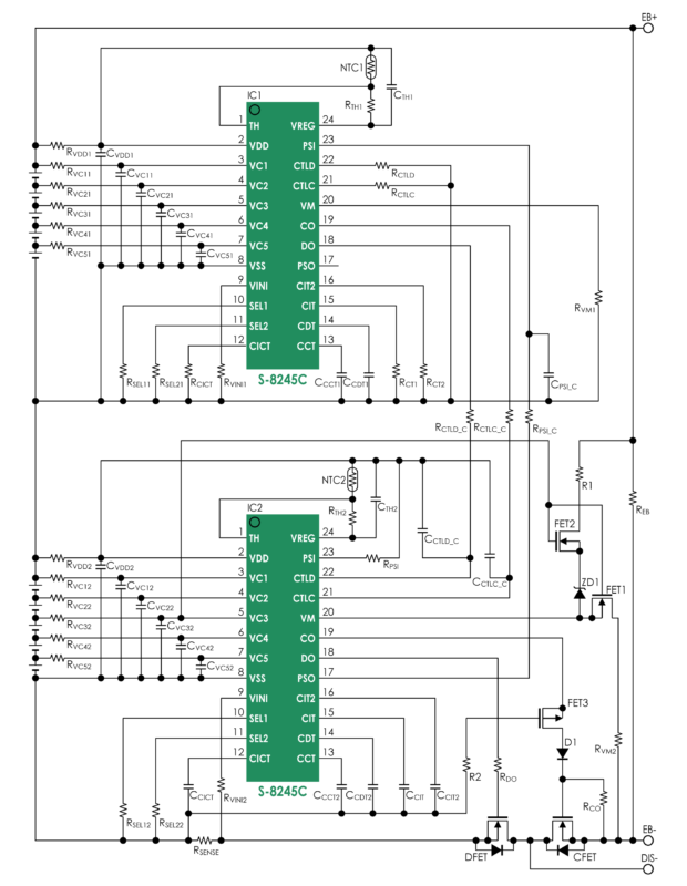 S-8245C Series (10-serial cell, separate charge and discharge paths)