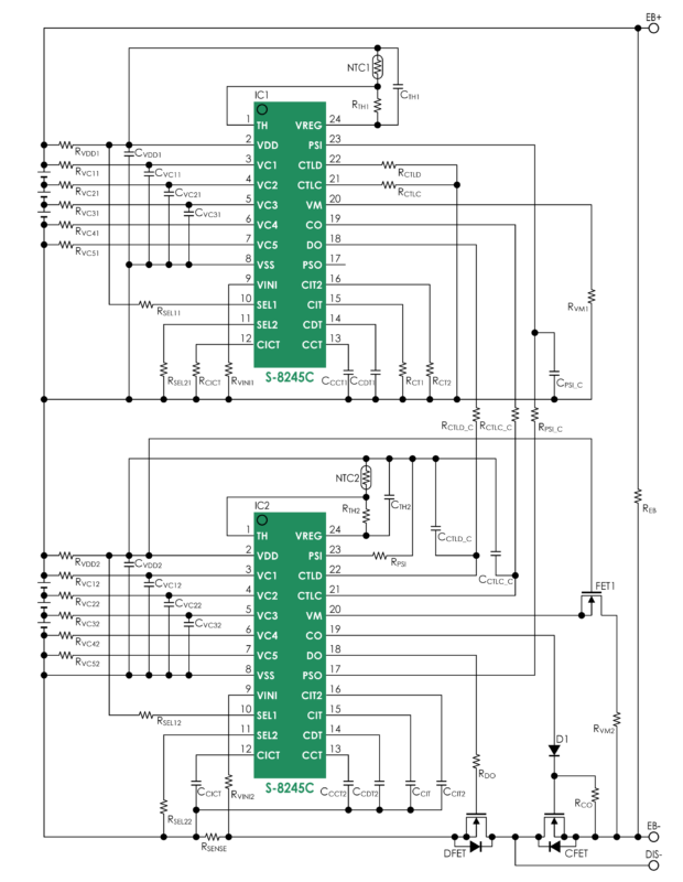 S-8245C Series (6-serial cell, separate charge and discharge paths)