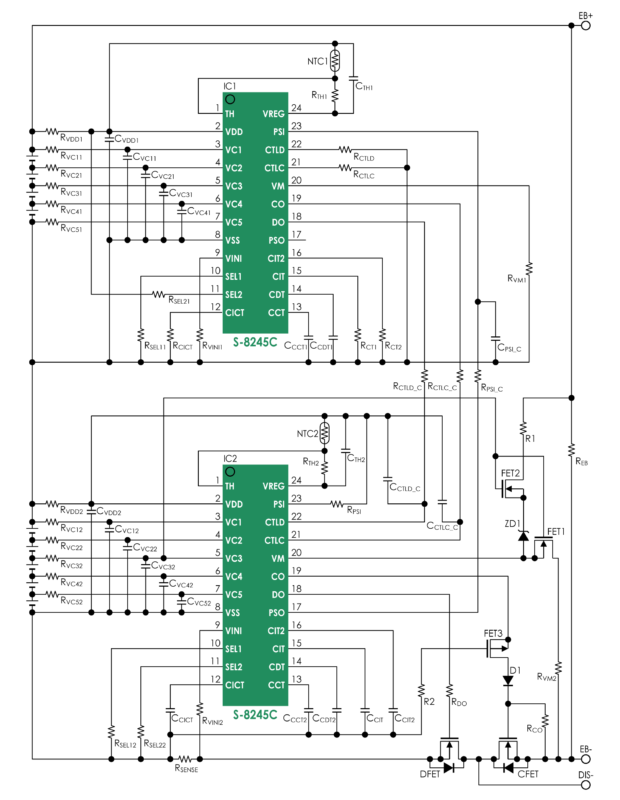 S-8245C Series (9-serial cell, separate charge and discharge paths)