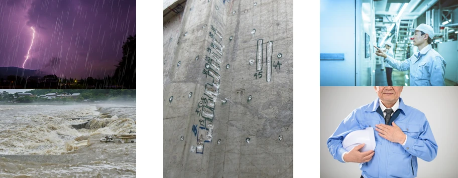 激甚化する気象災害、インフラの老朽化、労働力不足